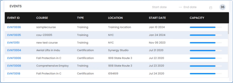 Track and report enrollment, attendance, and proof of completion.
